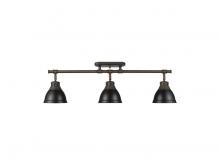  3602-3SF RBZ-BLK - Duncan 3-Light Semi-Flush - Track Light in Rubbed Bronze with Matte Black